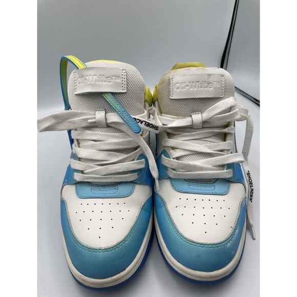 Off-White Out Of Office Men\'s Leather Sneakers Size 44 EU/11 US Blue White Green main image 10